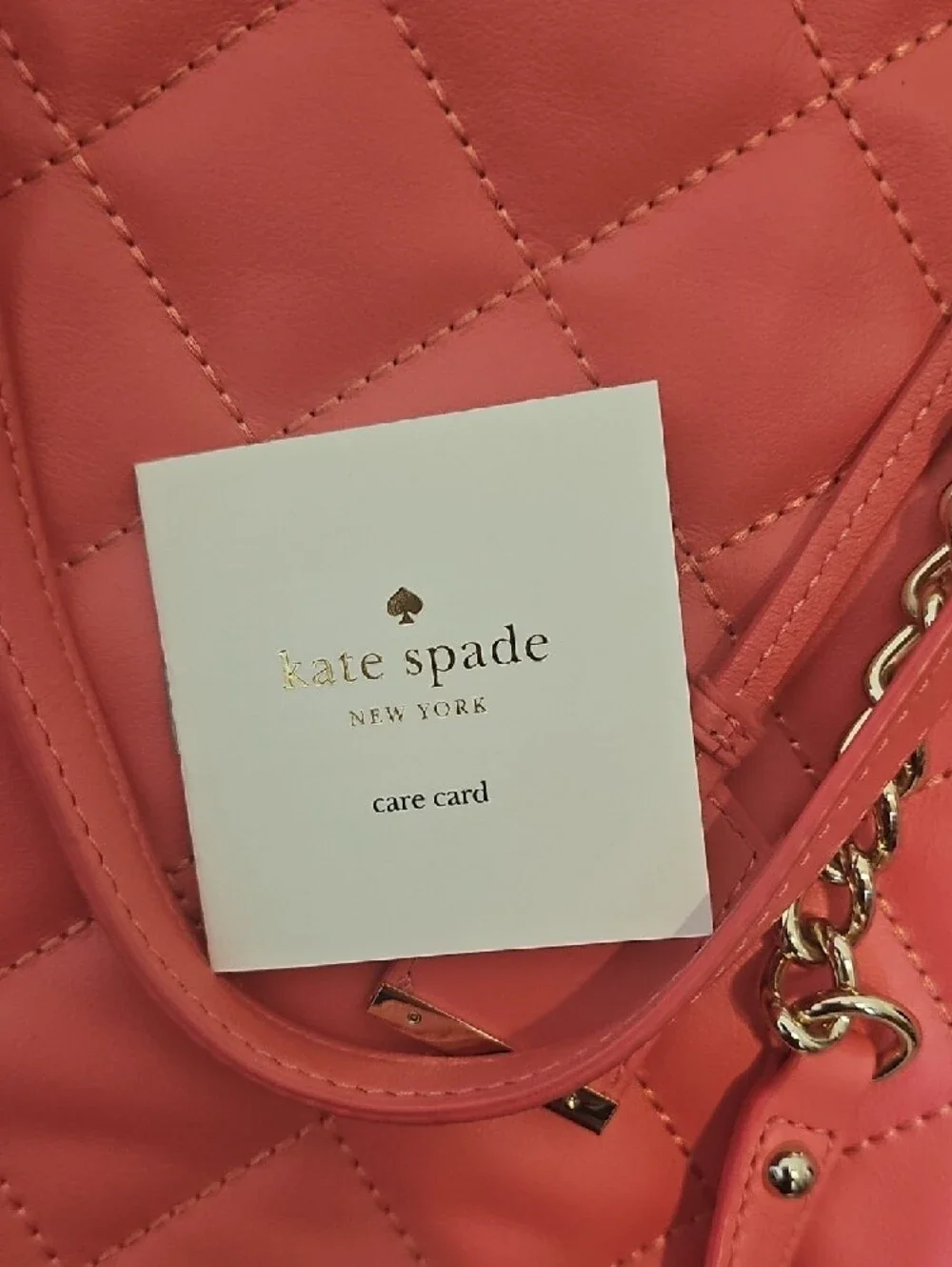 kate spade PINK Quilted Chain-Handle Tote